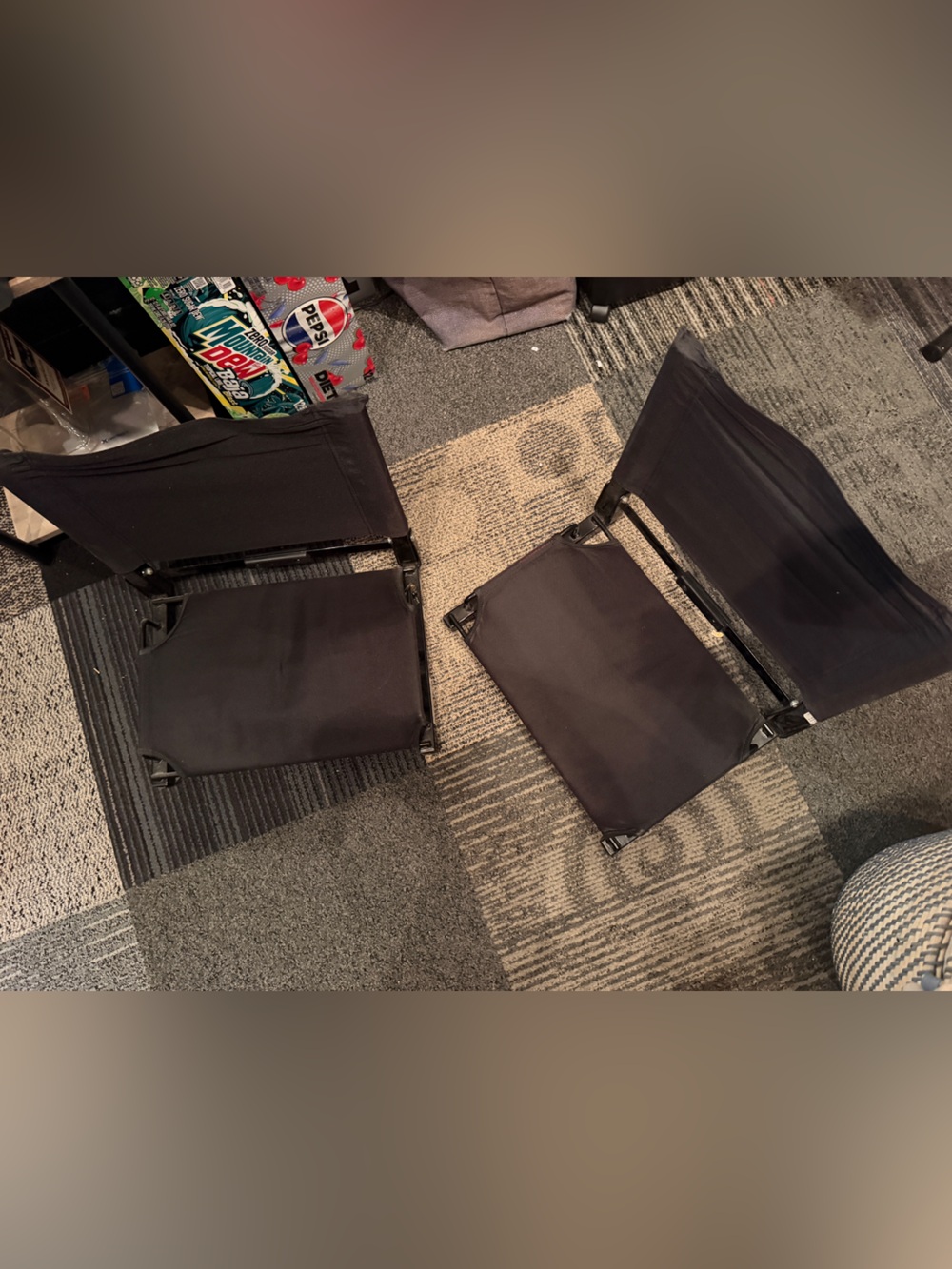 Black Canvas Folding Stadium seats